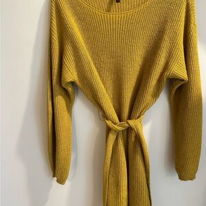Mustard Yellow Knit Sweater dress
